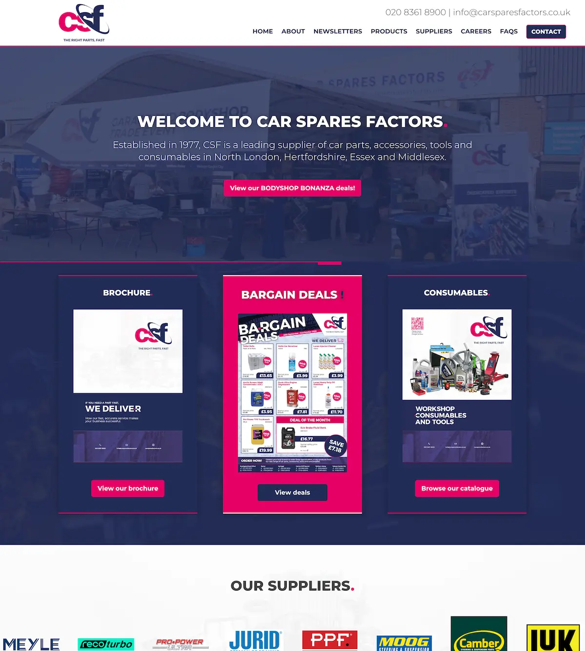 screencapture-carsparesfactors-co-uk-2026-10-05-21_02_01 Car Spares Factors homepage featuring brochures, special offers and workshop supplies